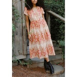 NWOT Christy Dawn The Dawn Floral Midi Dress in Sunset Gladiola